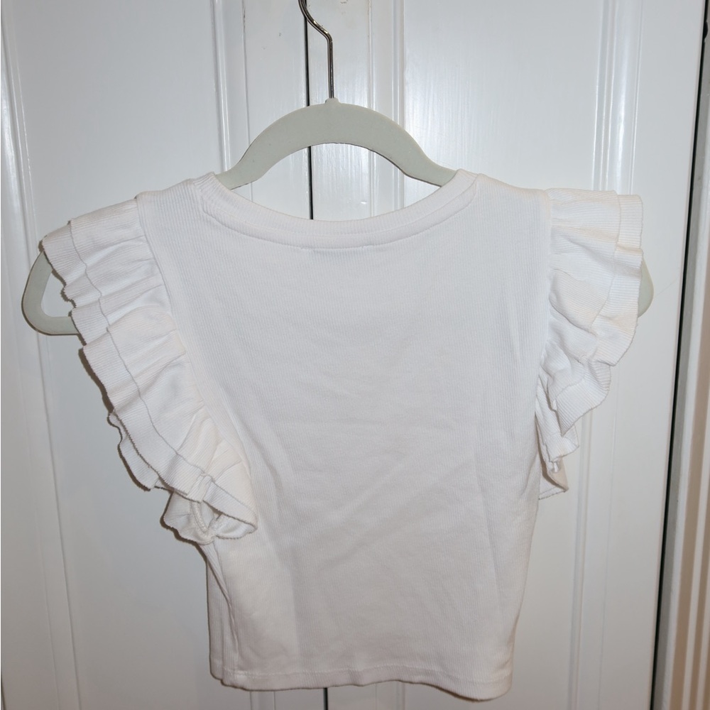 Zara White Ruffle Tank - Picture 2 of 3